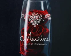 Vase personnalisé ovale - Fleurs