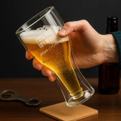 Verre à bière bouteille personnalisé - Message