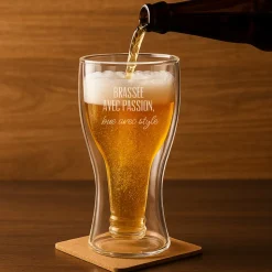 Verre à bière bouteille personnalisé - Message