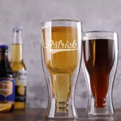 Verre à bière bouteille personnalisé - Prénom signature