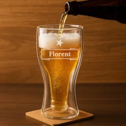 Verre à bière bouteille personnalisé - Prénom