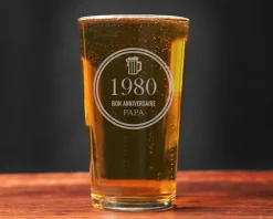 Verre à bière personnalisé anniversaire - Année de naissance