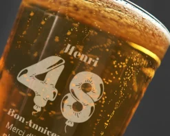 Verre à bière personnalisé anniversaire - Ballons