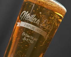 Verre à bière personnalisé message - Meilleur Papa