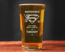 Verre à bière personnalisé pinte - Super Papa