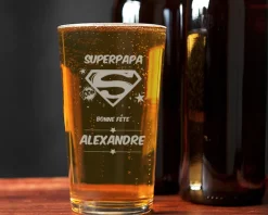 Verre à bière personnalisé pinte - Super Papa