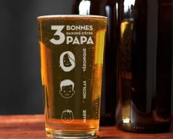 Verre à bière personnalisé papa - Family Circus