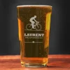 Verre à bière personnalisé prénom - Cyclisme
