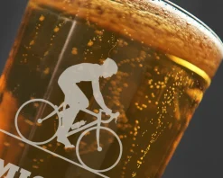 Verre à bière personnalisé prénom - Cyclisme